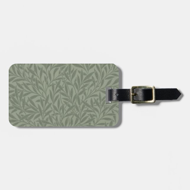 Etiqueta De Bagagem Padrão de Salgueiro William Morris Antigo Verde Sa (Frente Horizontal)