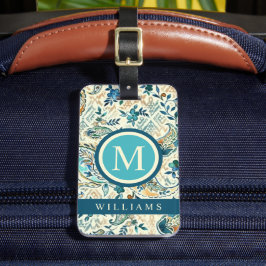 Etiqueta De Bagagem Padrão de salto branco azul claro e escuro persona