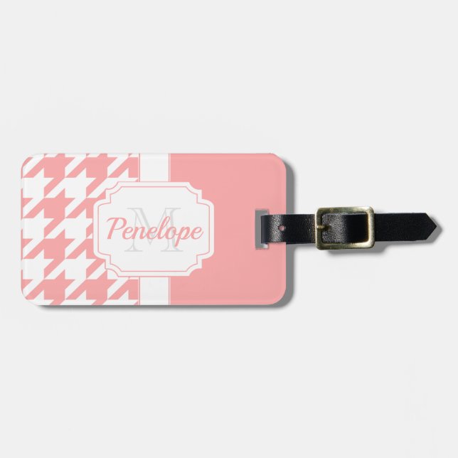 Etiqueta De Bagagem Padrão de som rosa (Frente Horizontal)
