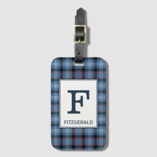 Etiqueta De Bagagem Padrão de Xadrez Azul Fitzgerald Tartan