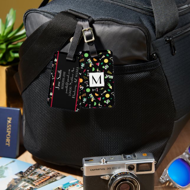 Etiqueta De Bagagem Padrão do Partido Cocktails (Frente e verso)