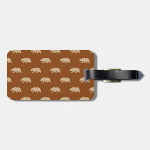 Etiqueta De Bagagem Padrão do Urso Grelha e Grelha