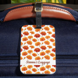 Etiqueta De Bagagem Padrão Elegante de Marigold
