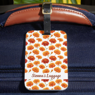 Etiqueta De Bagagem Padrão Elegante de Marigold