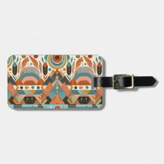 Etiqueta De Bagagem Padrão Étnico Tribal Africano Terra Multicolorido