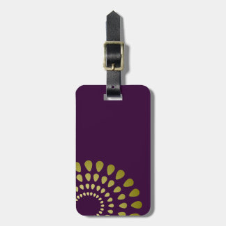 Etiqueta De Bagagem Padrão fetal geométrico no Vazio Dourado