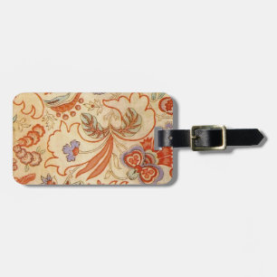 Etiqueta De Bagagem Padrão Floral Antigo Paisley Chintz