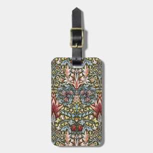 Etiqueta De Bagagem Padrão Floral Cabeça de Cobra de William Morris