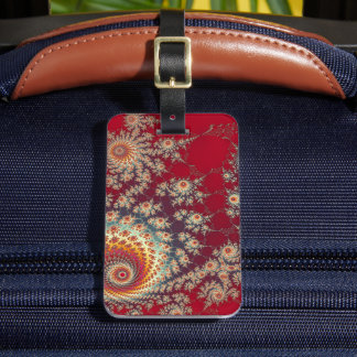 Etiqueta De Bagagem Padrão Floral Espiral