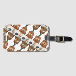 Etiqueta De Bagagem Padrão Floral Vintage