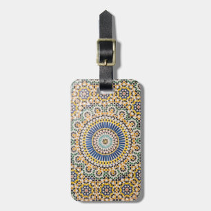 Etiqueta De Bagagem Padrão geométrico de azulejos, Marrocos