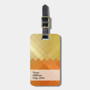 Etiqueta De Bagagem Padrão Invisível de Chevron Amarelo e Laranja