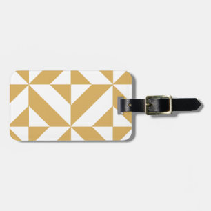 Etiqueta De Bagagem Padrão Legal e Dourado do Cubo de Deco Geométrico