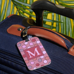 Etiqueta De Bagagem Padrão Manchado Fofo Monograma Rosa Roxo