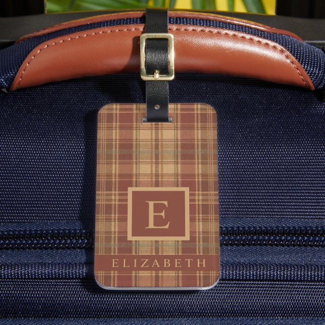 Etiqueta De Bagagem Padrão Marrom-rosa-rosa personalizado (Frente Insitu 2)