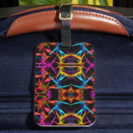 Etiqueta De Bagagem Padrão Moderno, Preto E Colorido