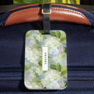 Etiqueta De Bagagem Padrão Painterly Hydrangea