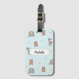 Etiqueta De Bagagem Padrão Personalizável de Animais Escandinavos Cuto