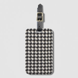 Etiqueta De Bagagem Padrão Preto Branco Pied-de-Poule
