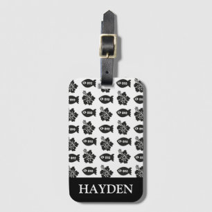 Etiqueta De Bagagem Padrão preto e branco retrorreflector personalizad