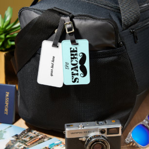 Etiqueta De Bagagem Padrão retroativo do Hipster do bigode