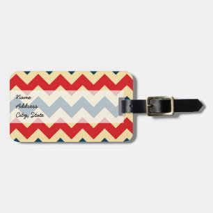 Etiqueta De Bagagem Padrão Trendy Chevron Zigzag