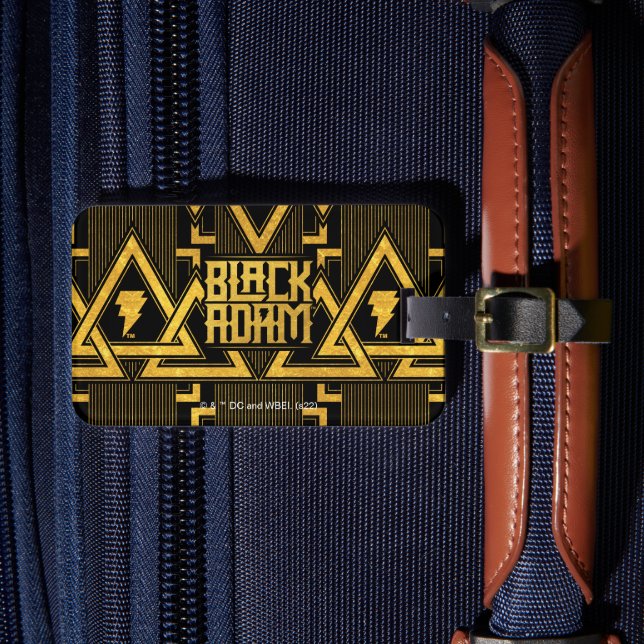 Etiqueta De Bagagem Padrão triangular de raio de Adam preto (Frente Insitu 4)