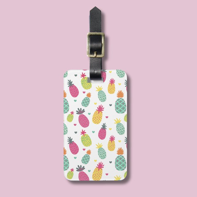 Etiqueta De Bagagem Padrão Tropical de Abacaxi (Pineapple pattern luggage tag)