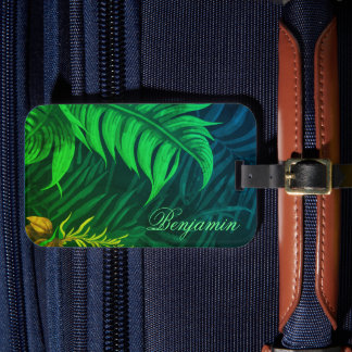 Etiqueta De Bagagem Padrão tropical havaiano personalizado
