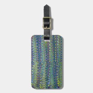 Etiqueta De Bagagem Padrão Verde Moderno Marbling Molly's Garden