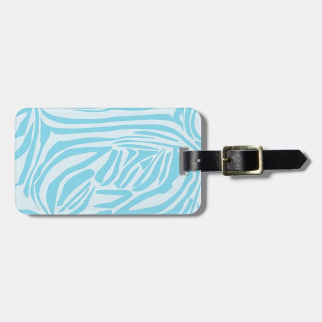 Etiqueta De Bagagem Padrão Zebra Azul (Frente Horizontal)