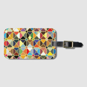 Etiqueta De Bagagem Padrões geométricos multicolores com formas de o