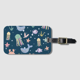 Etiqueta De Bagagem Padrões sem costura para a vida marinha