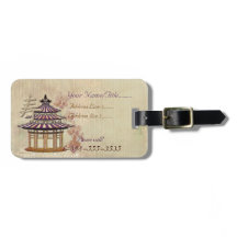 Pagoda Rosa Mixed Media Oriental