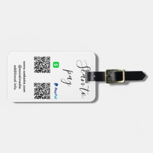 Etiqueta De Bagagem Pague Paypal Cashapp digitalizar para pagar QR adi
