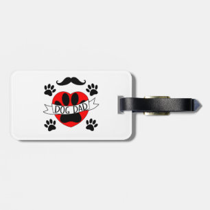 Etiqueta De Bagagem Pai De Cães E Desenho Coração Vermelho