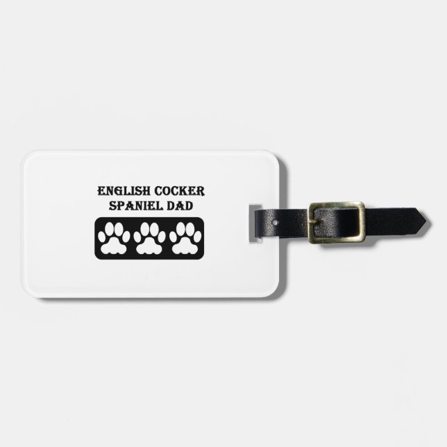 Etiqueta De Bagagem Pai de cocker spaniel do inglês (Frente Horizontal)