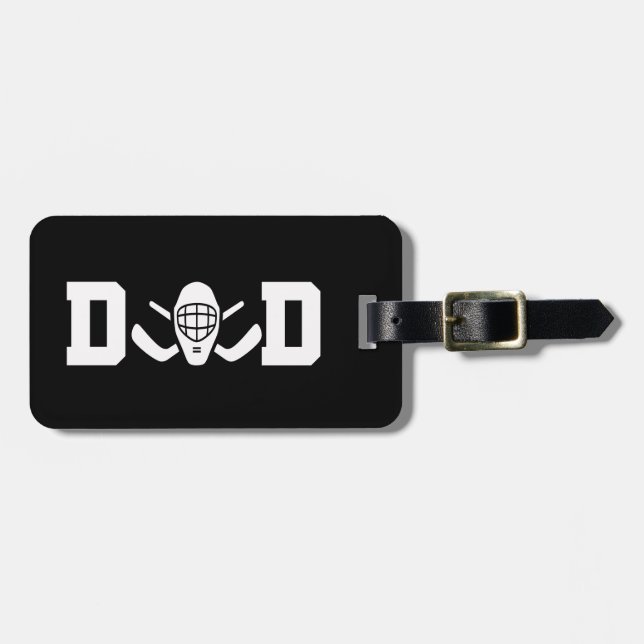 Etiqueta De Bagagem Pai de Hockey Goalie (Frente Horizontal)