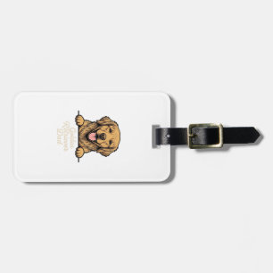 Etiqueta De Bagagem Pai do Golden Retriever Gravação Vintage
