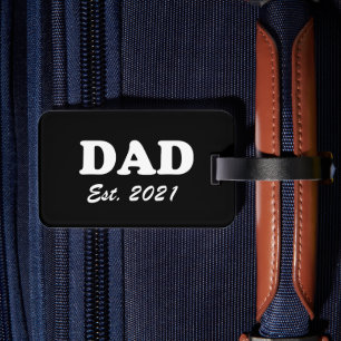 Etiqueta De Bagagem Pai personalizado Data estabelecida preto branco m
