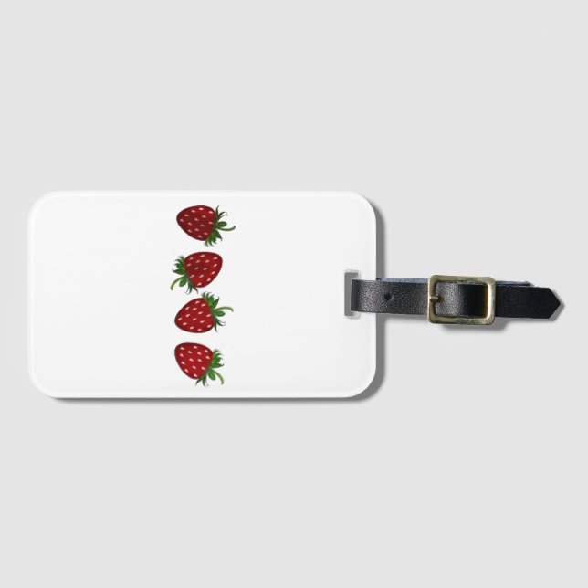 Etiqueta De Bagagem Painel de Morango (Frente Horizontal)