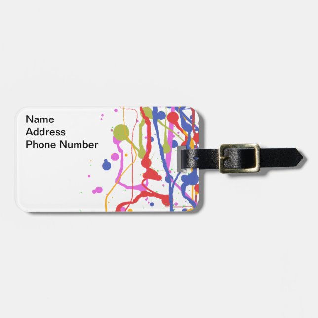 Etiqueta De Bagagem Paint Splatter (Frente Horizontal)