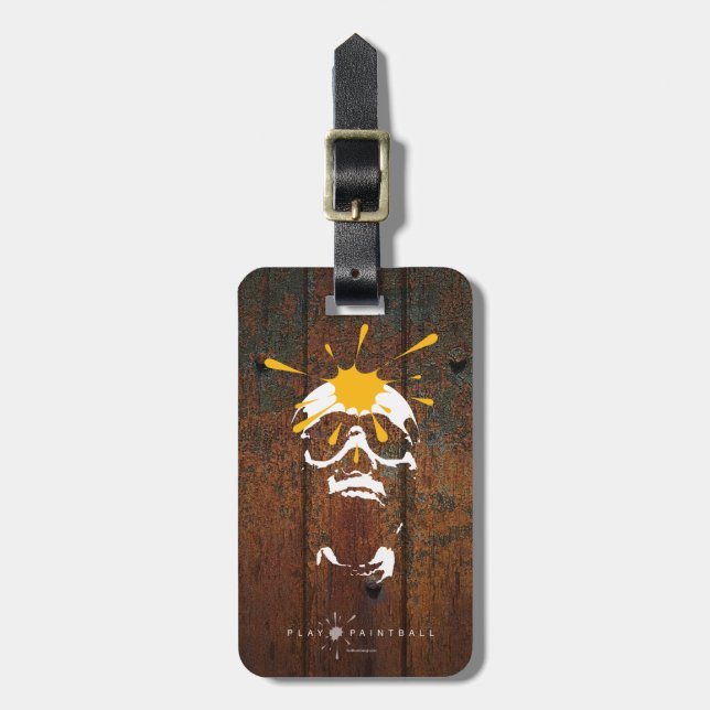 Etiqueta De Bagagem Paintball Skull (Frente Vertical)