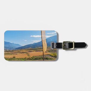 Etiqueta De Bagagem Paisagem agrícola pitoresca do Butão rural