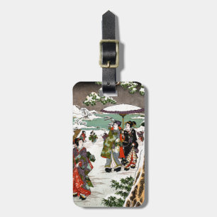 Etiqueta De Bagagem Paisagem de Neve Japonesa