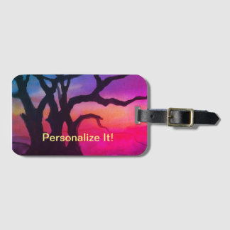 Etiqueta de bagagem paisagística rural