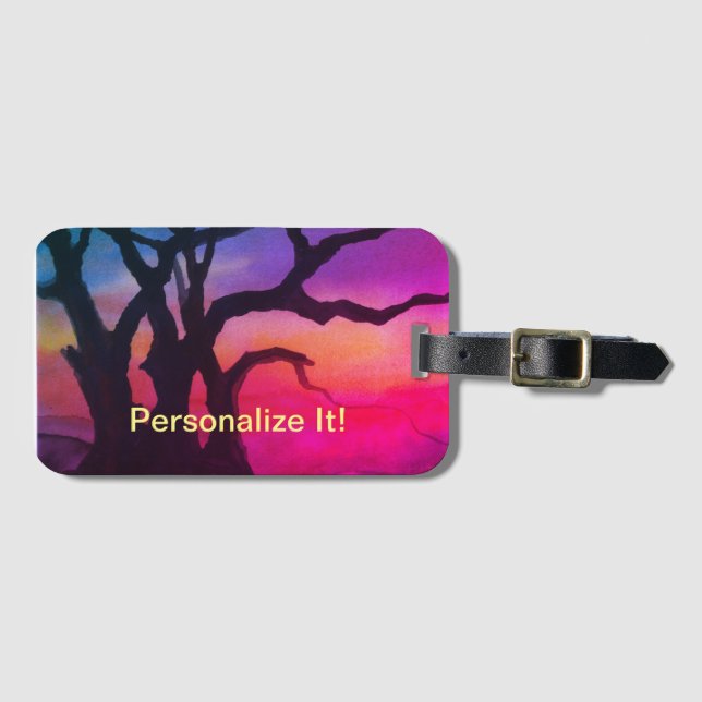 Etiqueta de bagagem paisagística rural (Frente Horizontal)