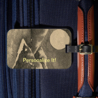 Etiqueta de bagagem paisagística rural