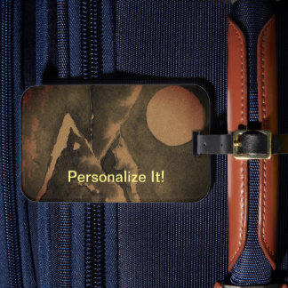 Etiqueta de bagagem paisagística rural