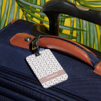 Etiqueta De Bagagem Paisley Flowers Dots Purple Green Pink Personalize